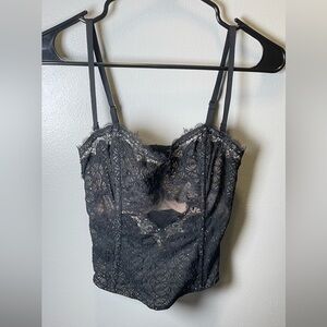 Victoria's Secret Women's Black Lace‎ Corset Bra Top Size 34B